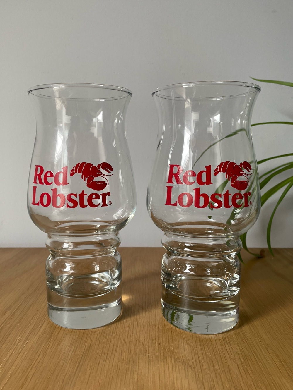 Vintage 1980s Red Lobster Restaurant Libbey Hurricane Glasses 16 oz Set of 2 🦞